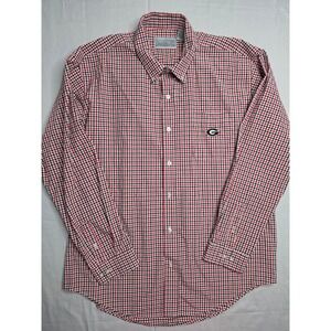 Campus Specialties Georgia Bulldogs Shirt Men's XL Red Check Cotton Button-Down